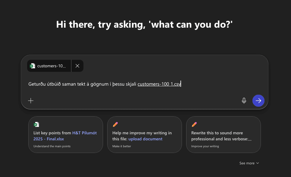 Microsoft Copilot email example
